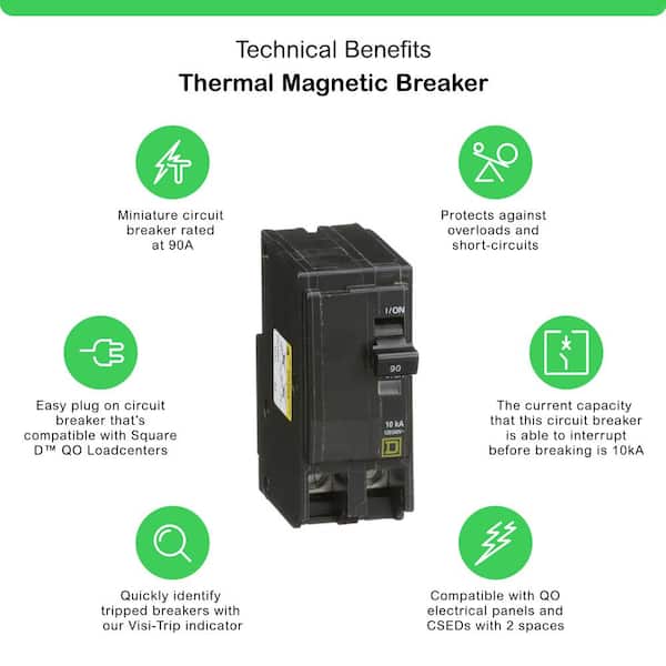 QO 90-Amp 2-Pole Circuit Breaker (QO290CP)
