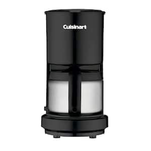 4-Cup Black Drip Coffee Maker with Stainless Steel Carafe