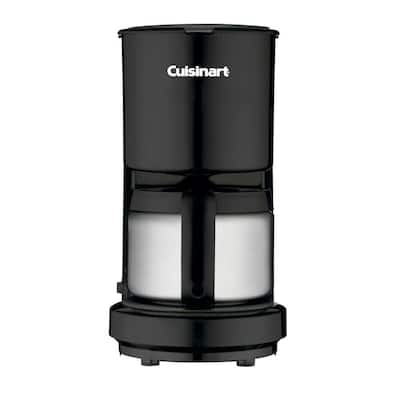 4-Cup Black Drip Coffee Maker with Stainless Steel Carafe