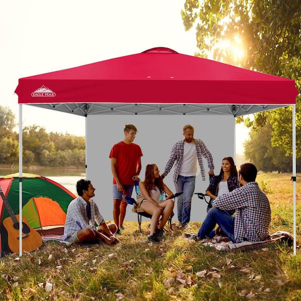 EAGLE PEAK 12 ft. x 12 ft. Pop Up Canopy Tent with 1 Sidewall and 4-Sand Bags