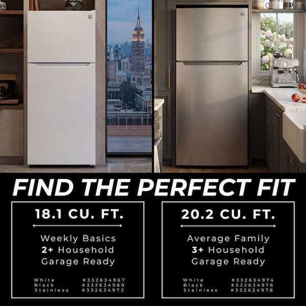 KENMORE 30 in. 18.1 cu. ft. Top Freezer Refrigerator in White with