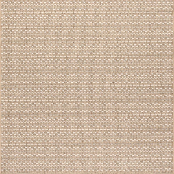Haylo Geometric Neutral 5 ft. x 8 ft. Indoor/Outdoor Patio Area Rug