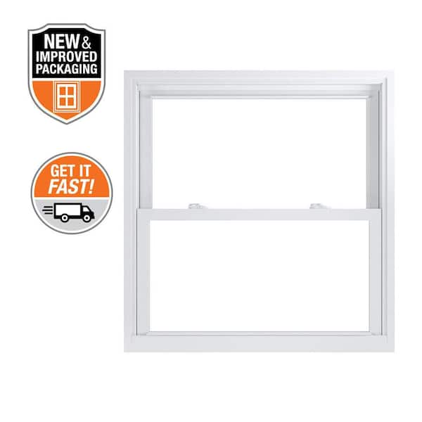 35.75 in. x 37.25 in. 70 Pro Series White Double Hung Low-E Argon Glass Vinyl Replacement Window, Screen Incl