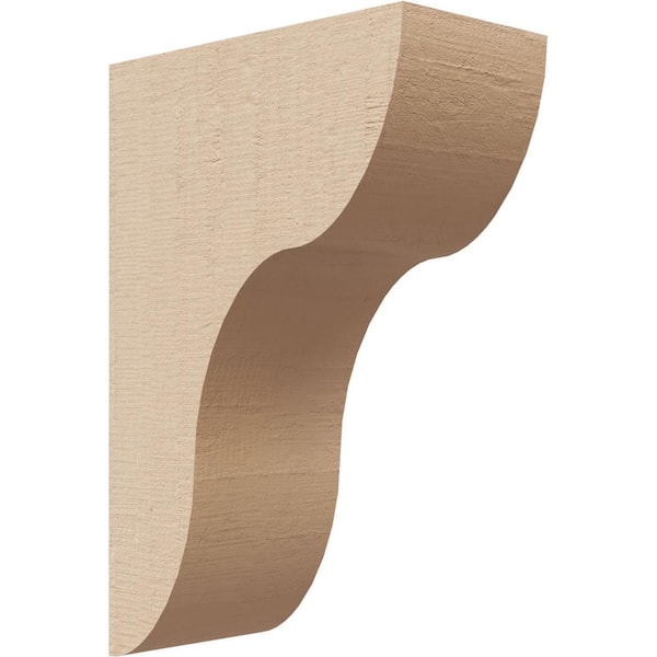 Ekena Millwork 2 in. x 6 in. x 4 in. Series 2 Classic Carmel Rough Cedar Woodgrain Timberthane Polyurethane Corbel, Primed Tan