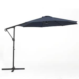 11.5 ft. Steel can'tilever Tilt Patio Umbrella in Blue