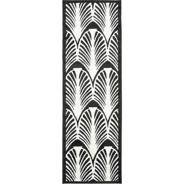 Metro Zebra Black 2' 0 x 6' 7 Runner Rug