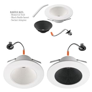 6 in. Low Glare Deep Baffle Adjustable CCT Integrated LED Recessed Light Trim 670 Lumens Wet Rated Dimmable