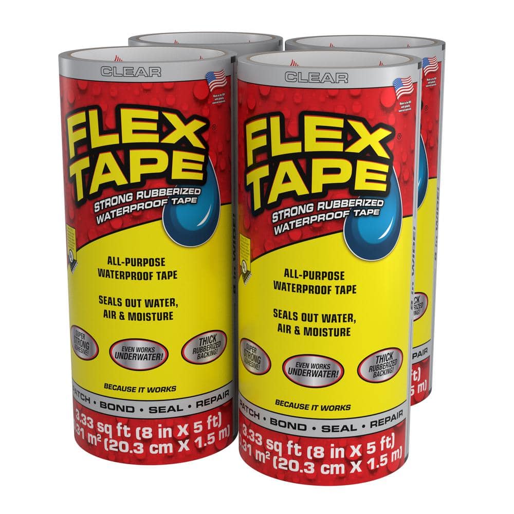 FLEX SEAL FAMILY OF PRODUCTS Flex Tape Clear 8 in. x 5 ft. Strong ...