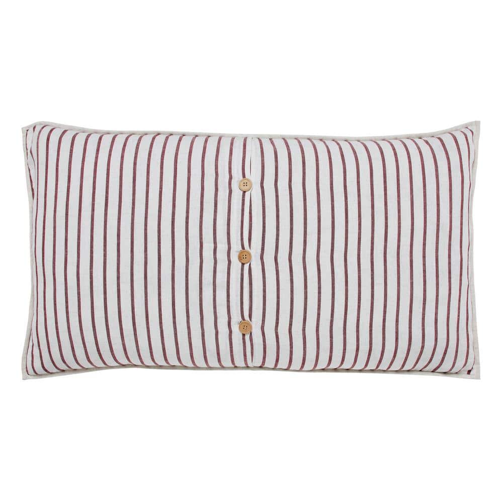 King Size Red Blue Creme Cotton Quilted Sham