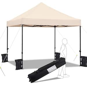 10 ft. x 10 ft. Heavy Duty Commercial Instant Pop-up Canopy Tent, Waterproof, 3-Level Adjustable Height