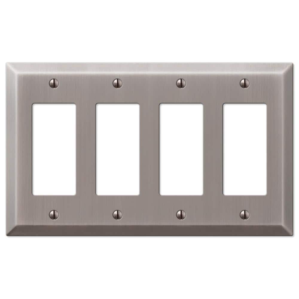 Metallic 4 Gang Rocker Steel Wall Plate - Antique Nickel price history on PriceWatchPro