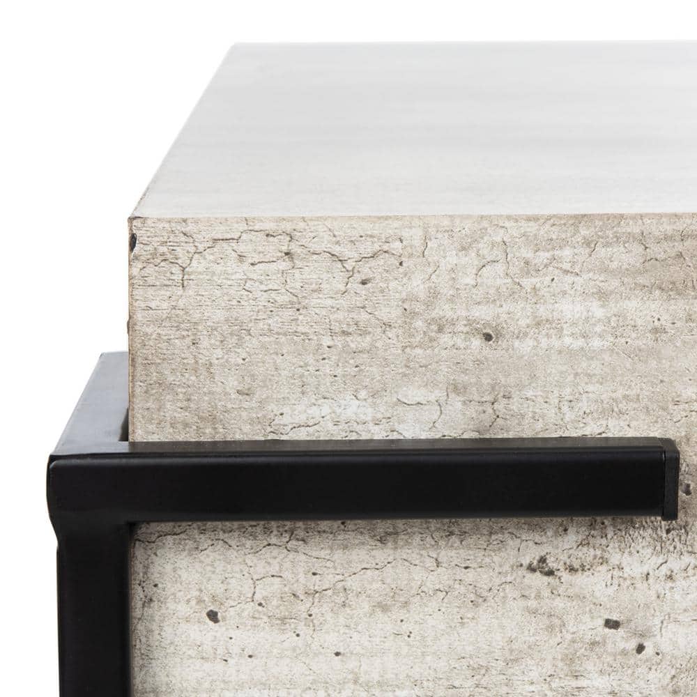 Eli Light Gray Faux Concrete Square Coffee Table