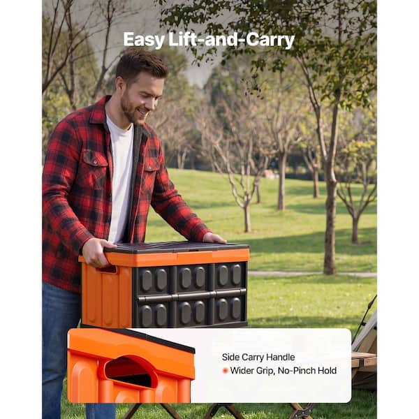 SKYSHALO Plastic Collapsible Storage Bins with Lids, 45L. Capacity