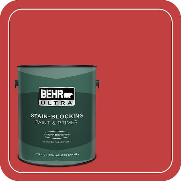 BEHR ULTRA 1 gal. #150B-7 Poinsettia Extra Durable Semi-Gloss Enamel Interior Paint & Primer