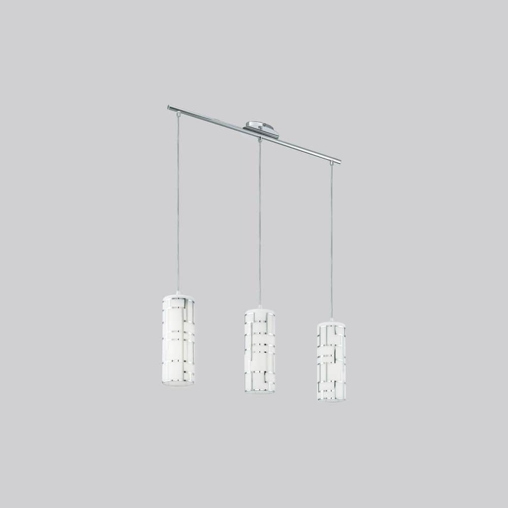 Bayman Modern Chrome and White Glass LED Island Pendant