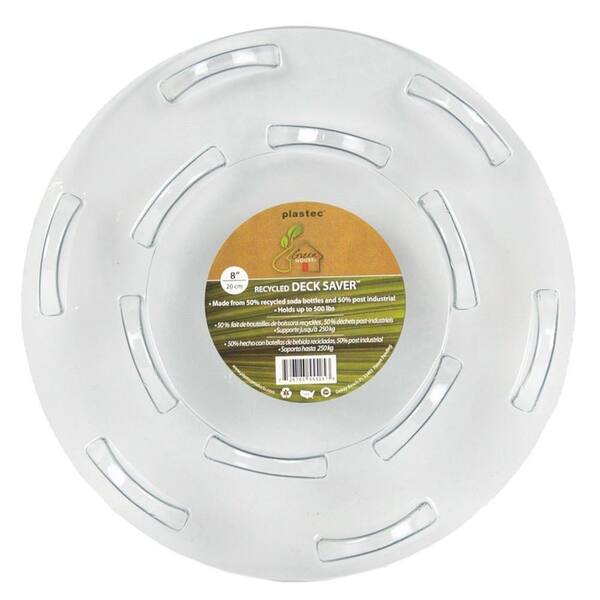 Plastec 8 in. Deck Saver Recycled Plastic Saucer
