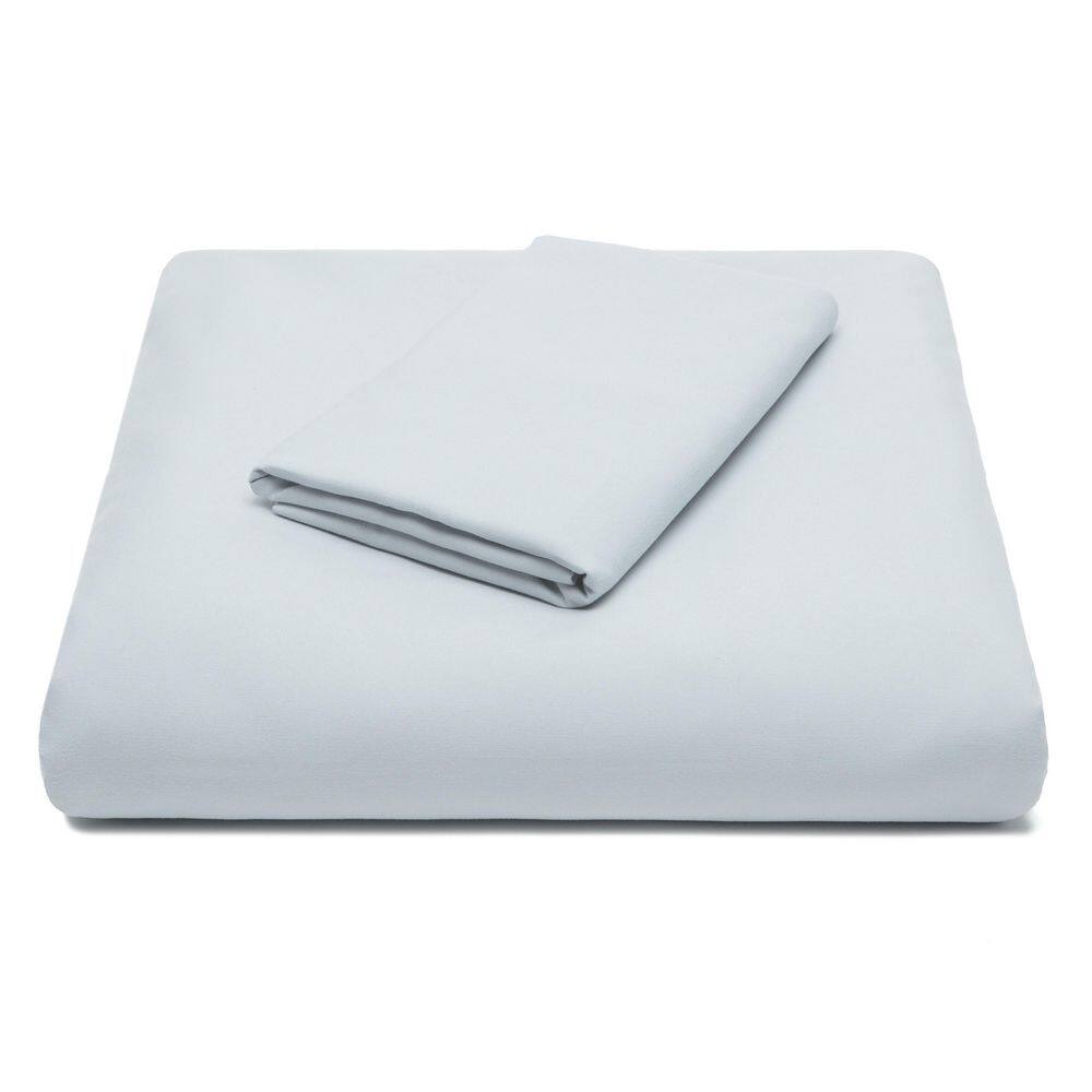 Pearl Blue Microfiber Full/Queen Duvet Cover Set