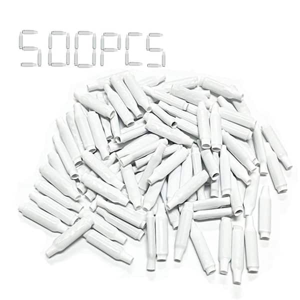 Low Voltage B-Connector Wire Splices Dry Crimp Bean Type Splice for Telephone Alarm Wiring, White, 500-Pack