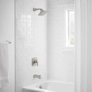 Leary Curve Single-Handle 1-Spray Tub and Shower Faucet in Brushed Nickel (Valve Included)