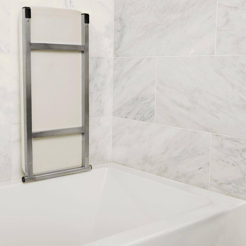 Hermosa 32" Wall-Mount Folding White Padded Shower Bench