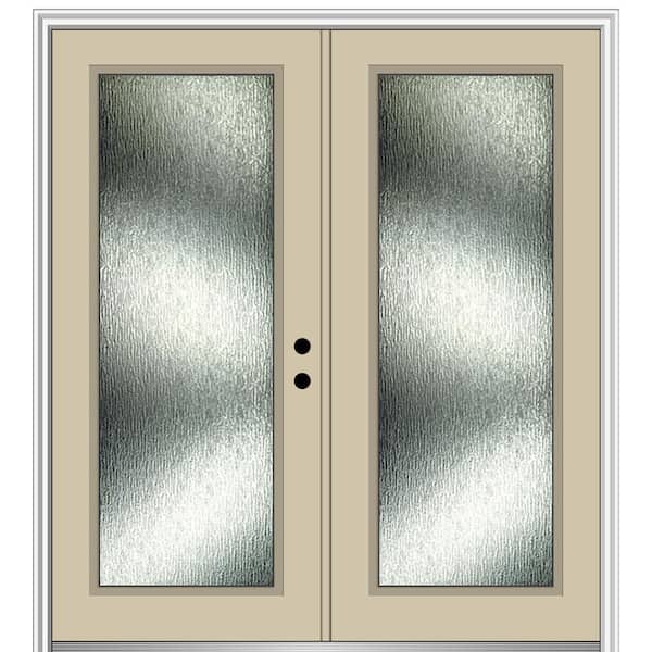 MMI Door Rain Glass 72 in. x 80 in. Left-Hand Inswing Full Lite Painted Wicker Prehung Front Door on 4-9/16 in. Frame