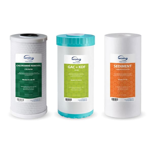 Whole House Water Filter Pack, Reduces Chloramine, Heavy Metals, Chlorine, Sediment, Lead, Fits WGB31B-KSNC