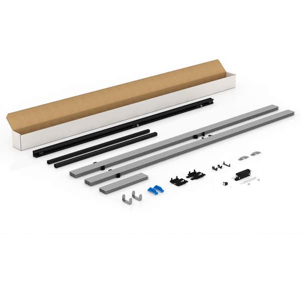 BARTELS Hannover 38 x 84 in. Aluminum Pocket Door Track, Framing and Top Mount Hardware Kit with Push-To-Open