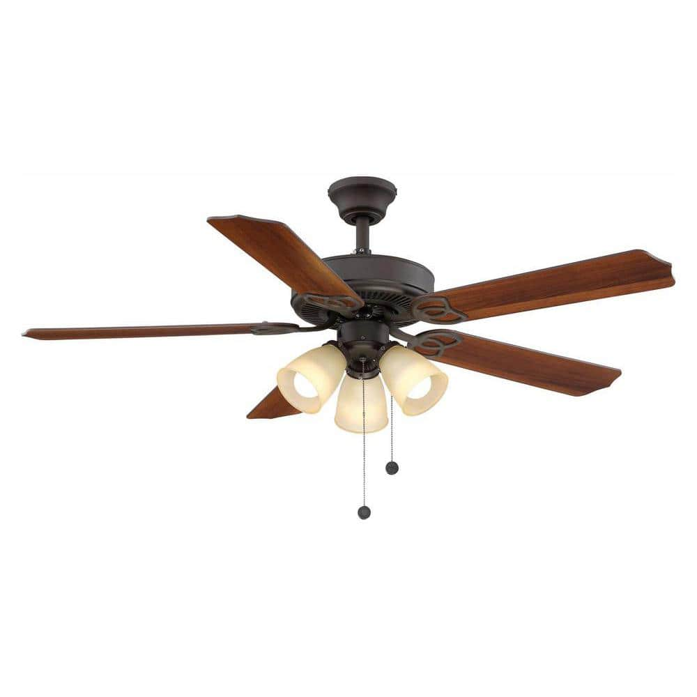 Brookhurst 52 In Led Indoor Oil Rubbed Bronze Ceiling Fan With Light Kit Yg268 Orb The Home Depot