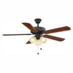 Brookhurst 52 in. LED Indoor Oil Rubbed Bronze Ceiling Fan with Light Kit