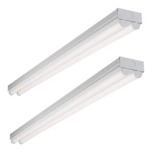 48 in. (4 ft.) 44-Watt Equivalent 4200 Lumens 2-Linear Integrated LED White Ceiling Strip Light Fixture 4000K (2-Pack)