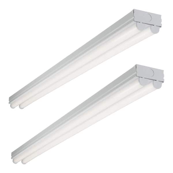 Metalux 48 in. (4 ft.) 44-Watt Equivalent 4200 Lumens 2-Linear Integrated LED White Ceiling Strip Light Fixture 4000K (2-Pack)