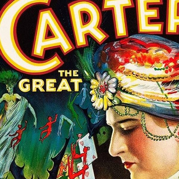 HomeRoots Market Vintage C1920S Carter Vintage Magic Poster Wooden