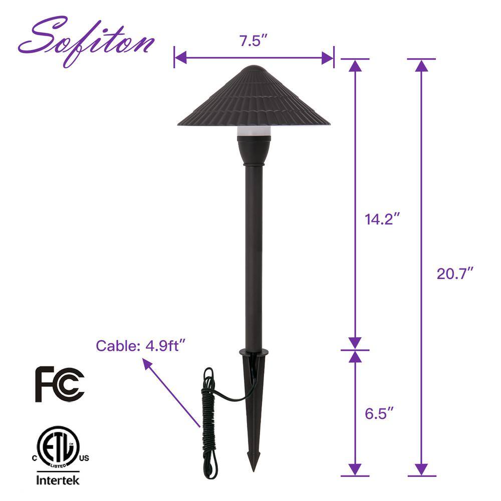 Bronze Aluminum LED Pathway Light Kit, 4 Pack