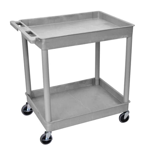 TC 32 in. Large Tub 2-Shelves Utility Cart - Gray