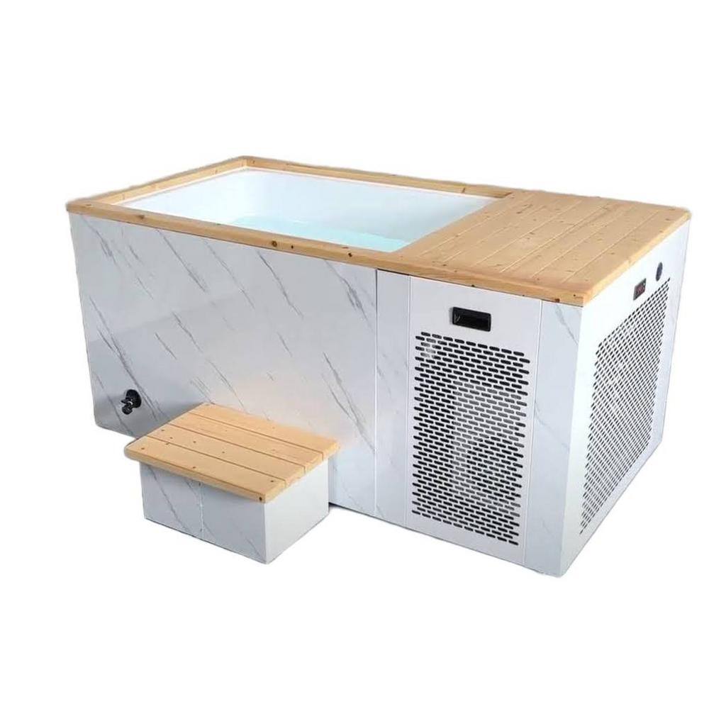 66 in. 1 Person 4 Jet Cold Plunge Ice Tub with Chiller and Heater, Ozone Sa