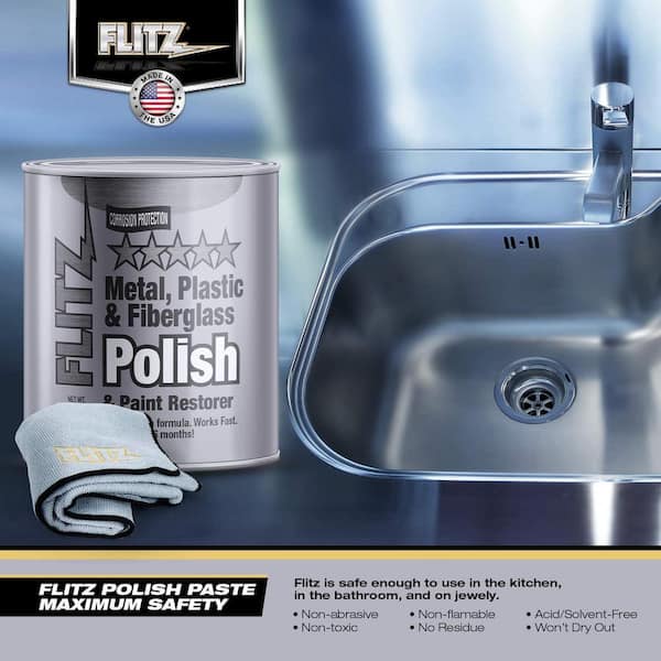 Flitz Blue Metal Plastic and Fiberglass Polish Paste 2.0 Lbs Quart Can for sale online