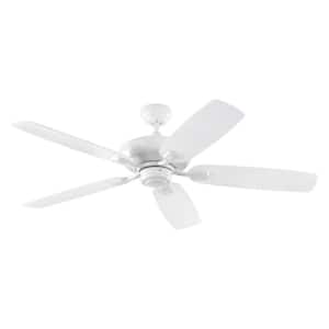 Colony Max 52 in. Transitional Rubberized White Ceiling Fan with White Blades and Pull Chain