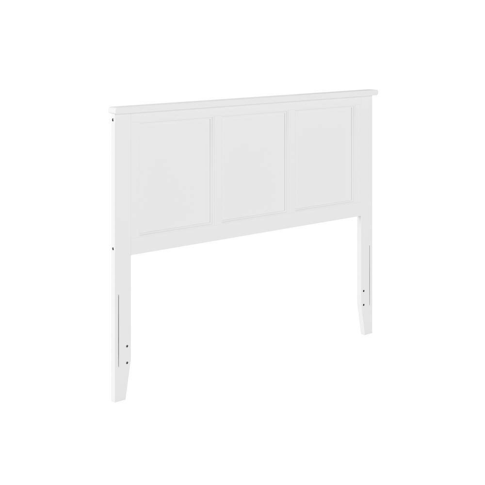 Madison Full White Wood Panel Headboard with USB Charging Station