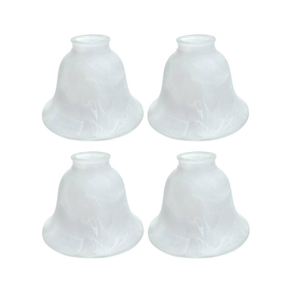 Aspen Creative Corporation 4 1 2 In Faux Alabaster Bell Shaped Ceiling Fan Replacement Glass Shade 4 Pack 23009 4 The Home Depot