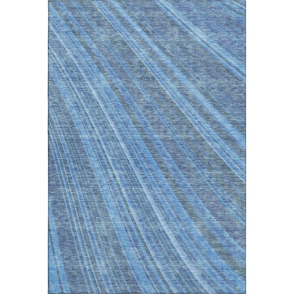 Mayfield Premium Machine Washable Abstract AMF981 Blue 10 ft. x 14 ft. Area Rug