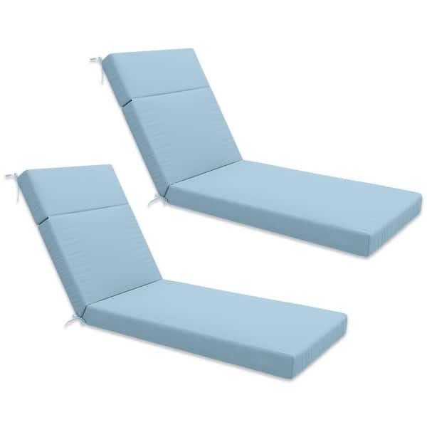 Kimunuk 80 in. x 26 in. x 4 in. ( 2-Pack ) Outdoor Water-Resistant Replacement Chaise Lounge Seat Cushion Sky Blue