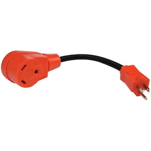 Mighty Cord 12" Adapter Cord w/Handle - 15AM to 30AF, Red