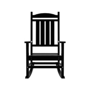 Kenly Black Classic Plastic Outdoor Rocking Chair
