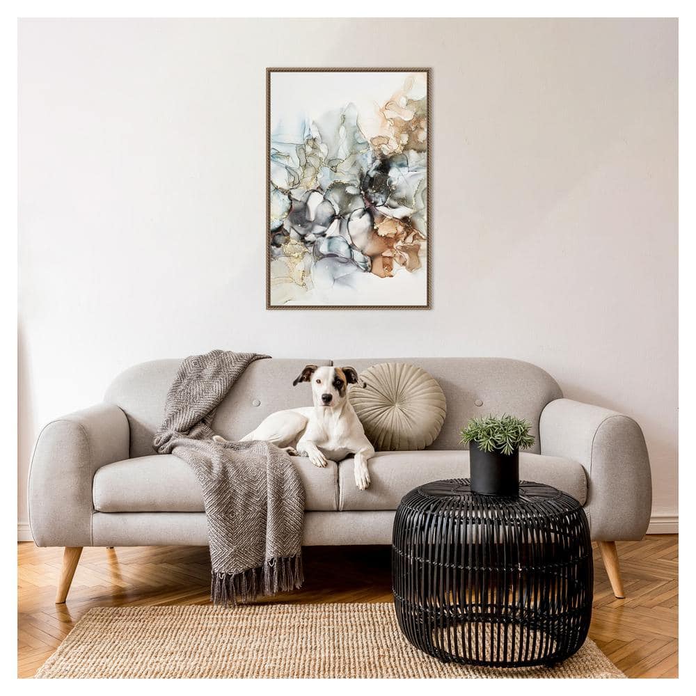 Cosmos I 23" x 33" Bronze Framed Abstract Canvas Wall Art
