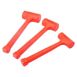 1 lb., 2 lbs., 3 lbs. 3-Piece Dead Blow Hammer Set in Neon Orange