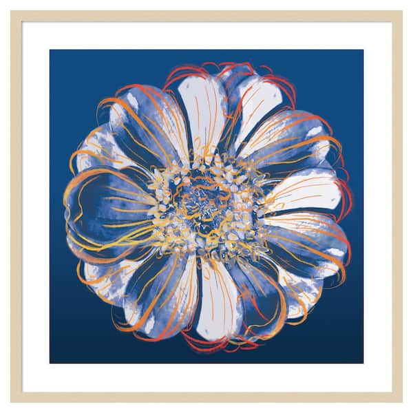 Amanti Art Flower Pop Pastel I by Marie Elaine Cusson 33 in. W x 33 in. H. Wood Framed Wall Art Print Framed in Brown
