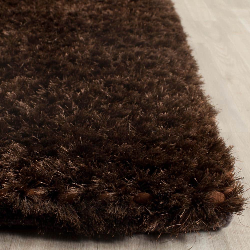 Saint Tropez Shag STS641 Hand Woven Area Rug - Chocolate - 5'x8' - Safavieh.