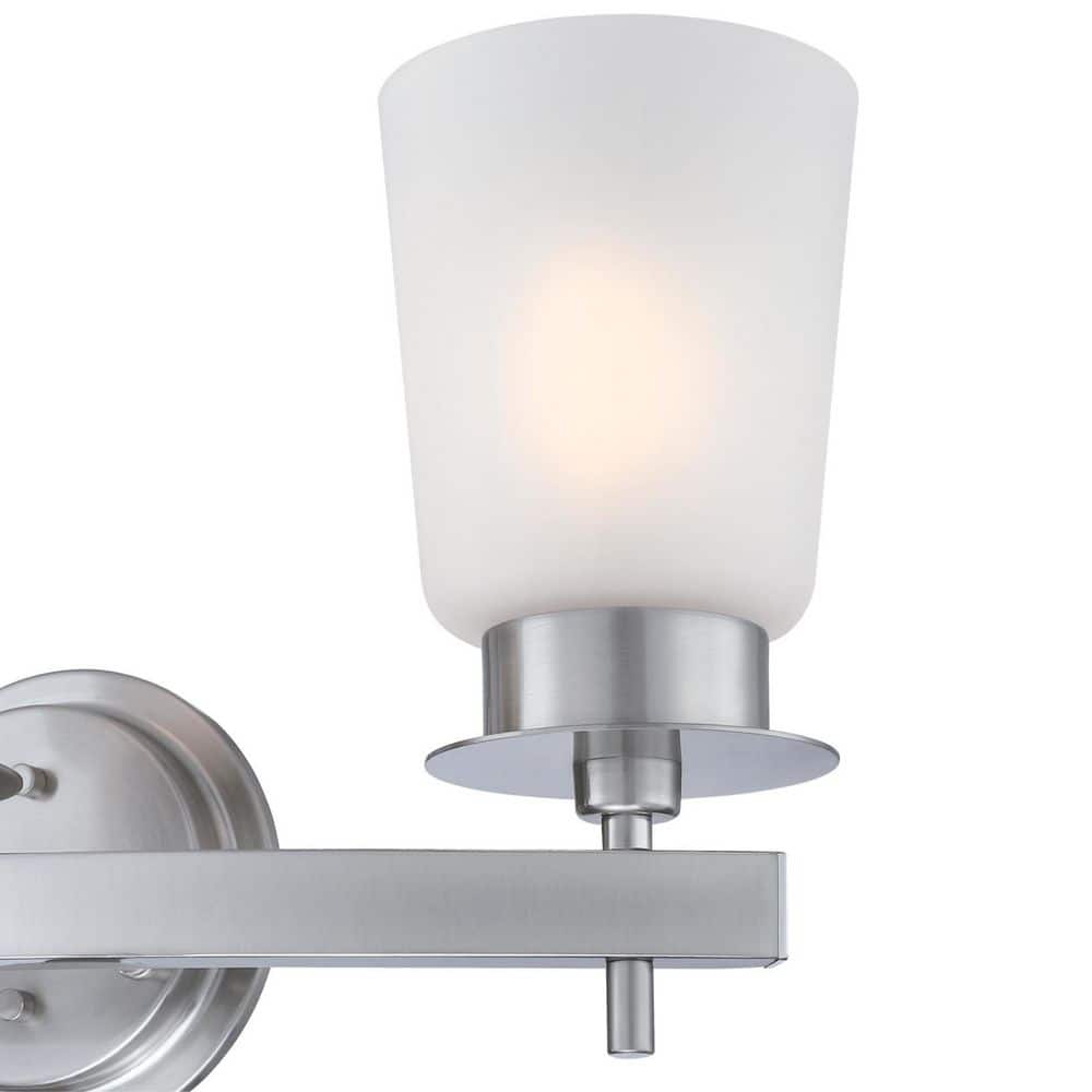 Reynaldo 23" Brushed Nickel Vanity Light with Frosted Glass Shades