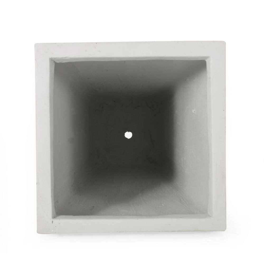 Matte White Cast Stone Tapered Outdoor Planter Set