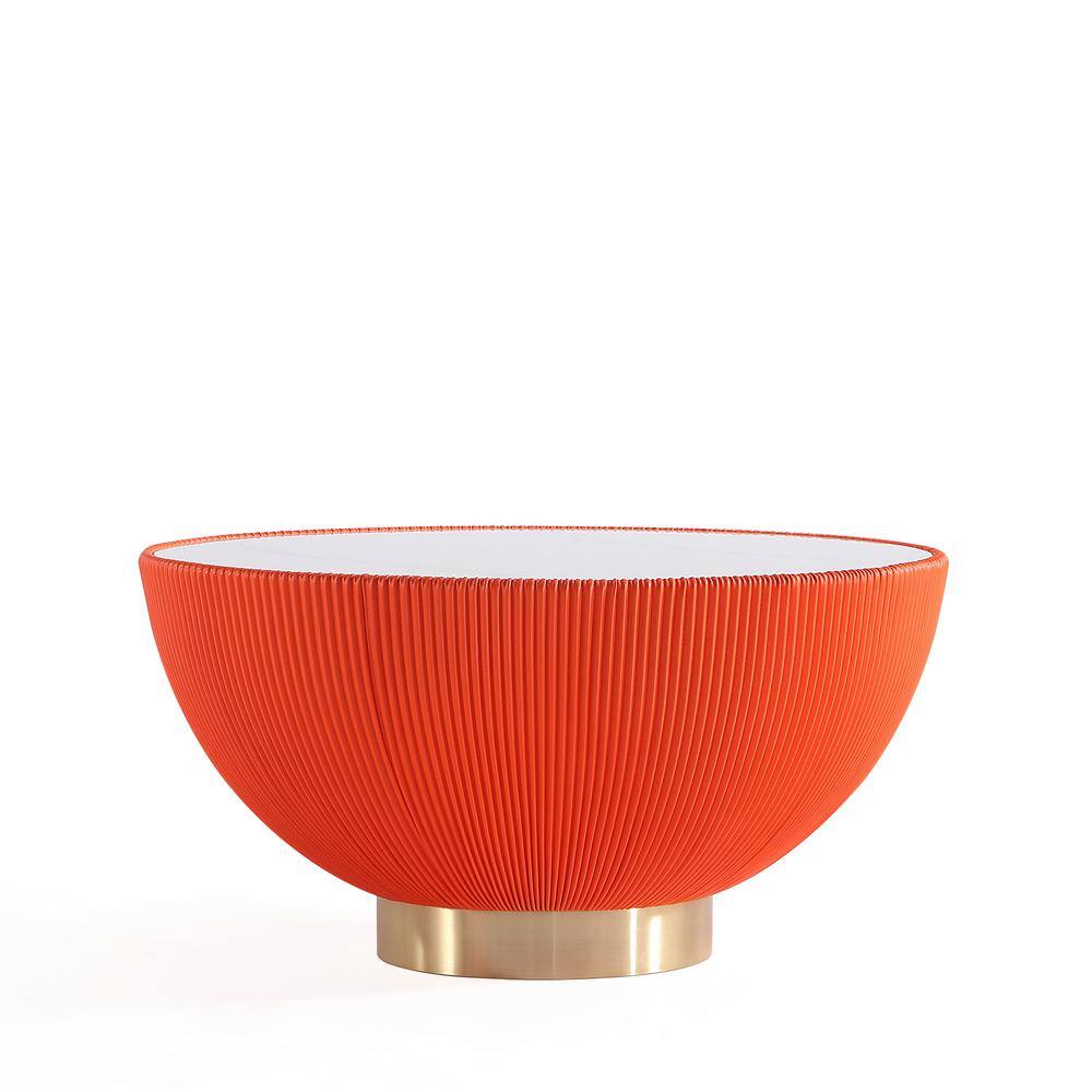 Modern Orange Steel Coffee and End Table Set